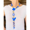 Collier CRAVATE Bleu Papillon - Francine BRAMLI Paris