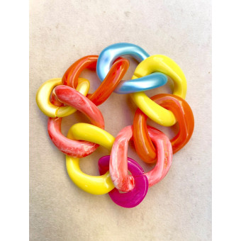 Bracelet TONY Maillons multicolores 2, à enfiler - FRANCINE BRAMLI Paris