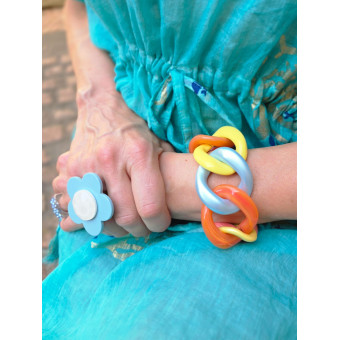 Bracelet TONY Maillons multicolores 2, à enfiler - FRANCINE BRAMLI Paris