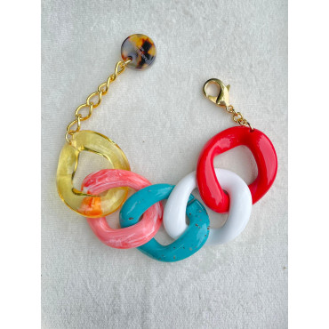 Bracelet ANTHONY Maillons multicolores - Francine BRAMLI Paris