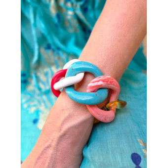 Bracelet ANTHONY Maillons multicolores - Francine BRAMLI Paris