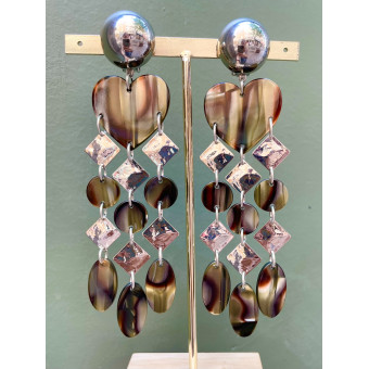 LOVE Pampilles Onyx & Argent - Francine BRAMLI Paris