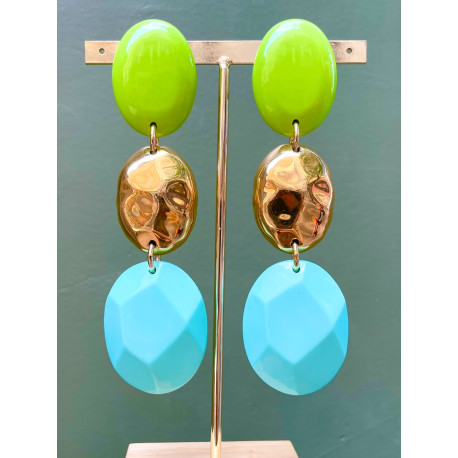 VANINA Vert/doré/bleu - Francine BRAMLI Paris