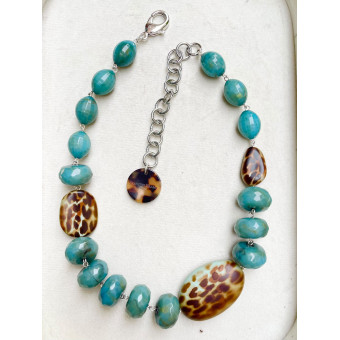 Collier LÉON Vert kaki - Francine BRAMLI Paris