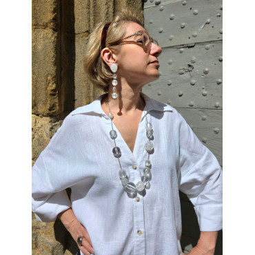 Collier PIERIC Blanc transparent Francine BRAMLI Paris