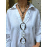 Collier CRAVATE Argenté transparent - Francine BRAMLI Paris