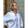 Collier CRAVATE Argenté transparent - Francine BRAMLI Paris