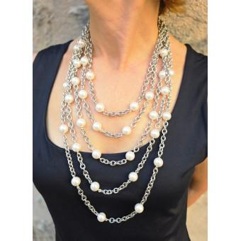 Collier CASSIUS perles nacrées - Francine BRAMLI Paris