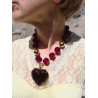 Collier COEUR grenat - Francine BRAMLI Paris