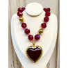 Collier COEUR grenat - Francine BRAMLI Paris