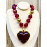 Collier COEUR grenat - Francine BRAMLI Paris