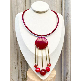 Collier CARILLON Rouge - Francine BRAMLI Paris