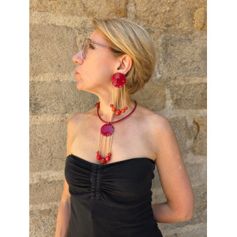 Collier CARILLON Rouge - Francine BRAMLI Paris