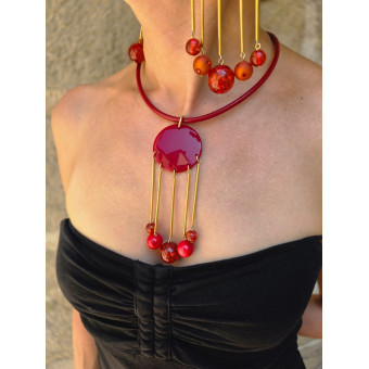 Collier CARILLON Rouge - Francine BRAMLI Paris