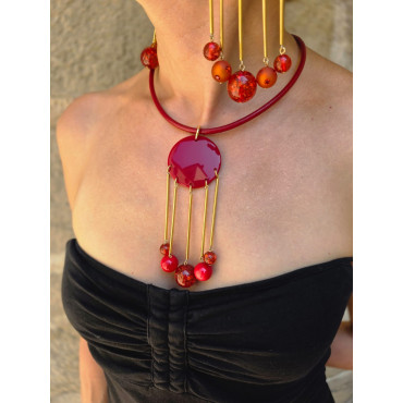 Collier CARILLON Rouge - Francine BRAMLI Paris
