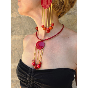Collier CARILLON Rouge - Francine BRAMLI Paris