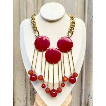 Collier CARILLON Rouge GM - Francine BRAMLI Paris