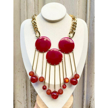 Collier CARILLON Rouge GM - Francine BRAMLI Paris