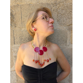 Collier CARILLON Rouge GM - Francine BRAMLI Paris