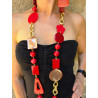 Sautoir ALMAN Rouge - Francine BRAMLI Paris collier