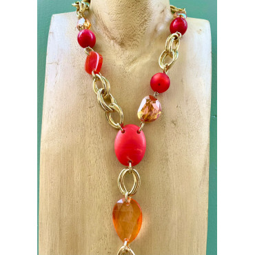 Collier CRAVATE Rouge Papillon - Francine BRAMLI Paris