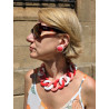 Collier KOURTNEY Maillons Rose Corail Blanc - Francine BRAMLI Paris