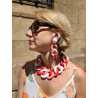KEREN Maillons Rose Corail Blanc - Francine BRAMLI Paris