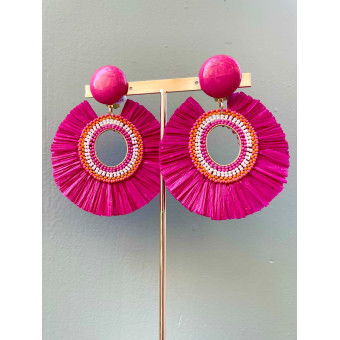 MANON raphia Fuchsia - Francine BRAMLI Paris