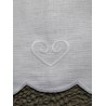 Cantonnière Lin Blanc 45 x 30 Festonnée Coeur N°25   Rideau