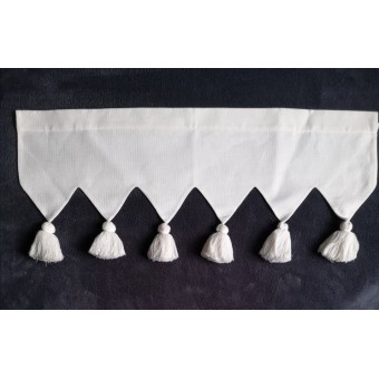 Cantonnière Lin Blanc 60 x 25 Multi Pompons N°29   Rideau