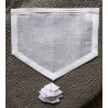 Cantonnière 45 x 38 Voile lin Blanc Pompon N°46   Rideau x 2