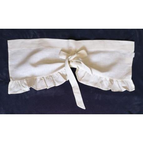 Cantonnière Lin écru 80 x 31 Volants & Ruban    Rideau N°53