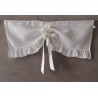 Cantonnière Lin Blanc 80 x 34 Volants & Ruban   Rideau N°56