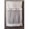 Brise-Bise Lin Blanc Brodé Volant 45 x 70   Rideau N°213
