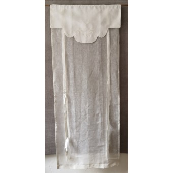 Store Lin Ecru Cantonnière BRODE 60 x 150   Rideau N°308