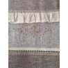 Brise-Bise Lin Ecru Gris Volant Broderie 60 X 90    Rideau N°221