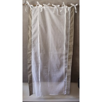Store Organdi Blanc Côtés Coton Beige 80 x 160 Rideau N°309