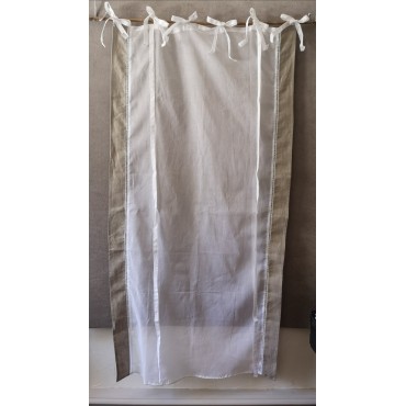 Store Organdi Blanc Côtés Coton Beige 80 x 160 Rideau N°309