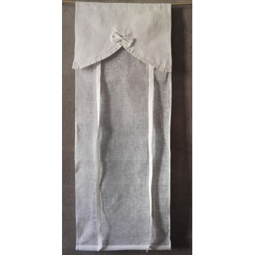 Store Lin Ecru Cantonnière PLIS/NOEUD 45 x 120   Rideau N°316