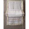 Paire de Stores Bâteau Lin Blanc Côtés Naturels + Croquet 45 x 150 Rideau N°322