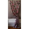 Paire de Rideaux Fleuris EN FIL D'INDIENNE fond Grège   100 x 280   N°402