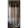 Paire de Rideaux Lin Grège Cantonnière Marron à Fleurs 135 X 270  N°409