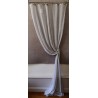 Paire de Rideaux Voile Mousseline Blanc Pois Gris 110 X 280 EN FIL D'INDIENNE  N°407