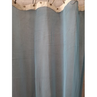 Paire de ﻿Rideaux Voile Tulle Bleu Canard EN FIL D'INDIENNE 120 X 300  N°411