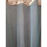 Paire de ﻿Rideaux Voile Tulle Bleu Canard EN FIL D'INDIENNE 120 X 300  N°411