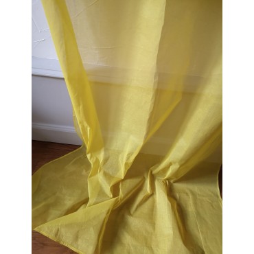 Paire de Rideaux Organdi Citron vert Brodé 105 X 250 N°415