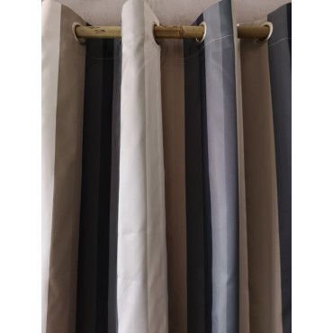 Rideau RAYE Noir/Beige/Gris/Blc Cie DES ETOFFES 140 X 280 N°427