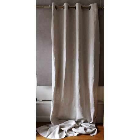 Paire de Rideaux Oeillets Grège Lin  140 x 300  N°432