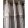 Paire de Voilages Lin Blanc/Gris + Cantonnière  150 x 270  N°434