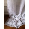 Paire de Voilages Lin Blanc/Gris + Cantonnière  150 x 270  N°434